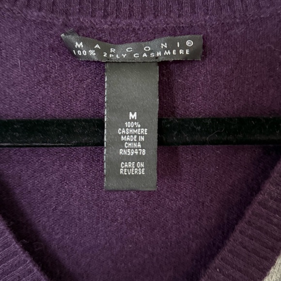 Marconi Purple Argyle Cashmere Sweater 💜🤩 - Picture 3 of 4